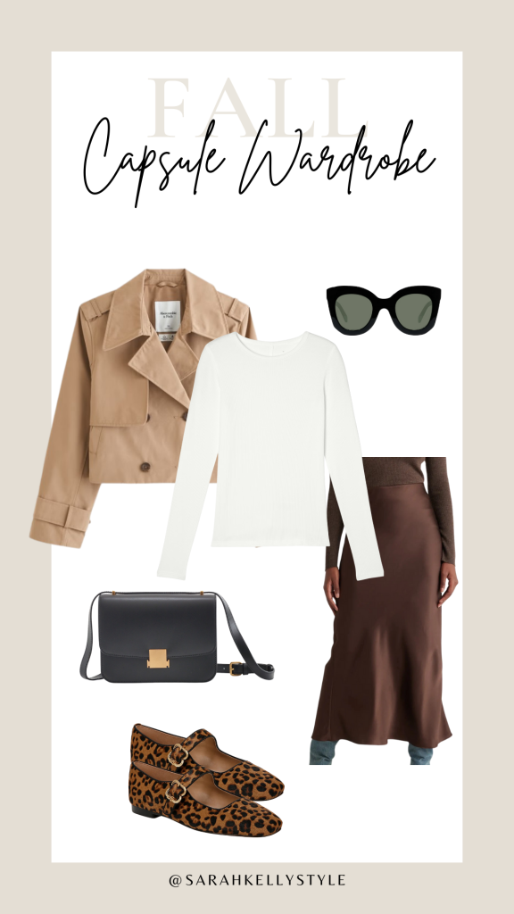 fall capsule outfit idea with silk maxi skirt for 2024